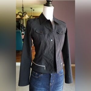 Black Mexx Contemporary Jacket with Zipper Accents from London